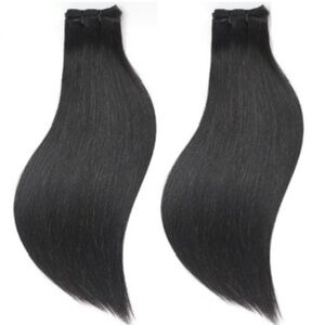 16” Natural Black Hair 100% Human Hair Weft Sew In Extensions 200g #EC6